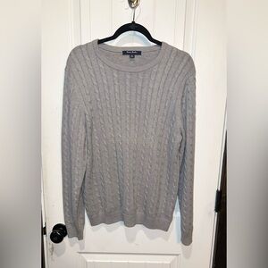 Brooks Brothers Light Gray Cable Knit Sweater